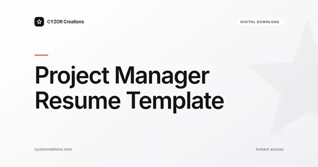 Project Manager Resume Template