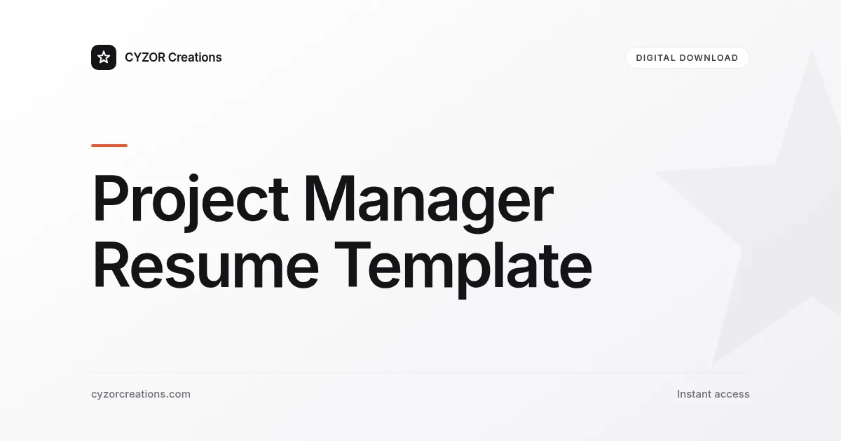 Project Manager Resume Template