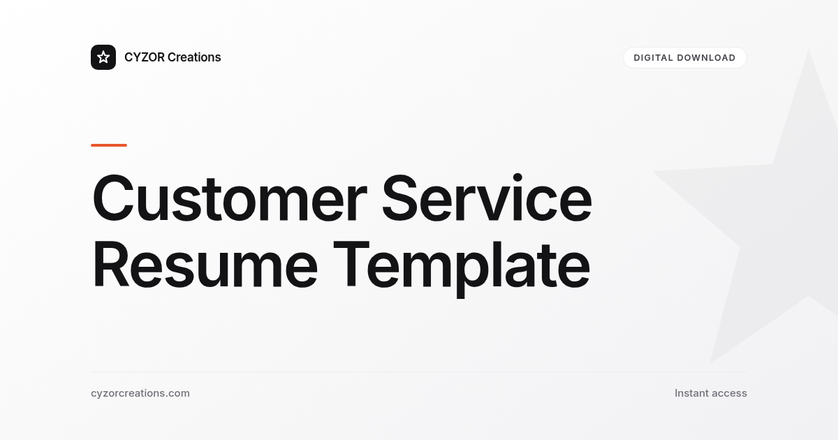 Customer Service Resume Template