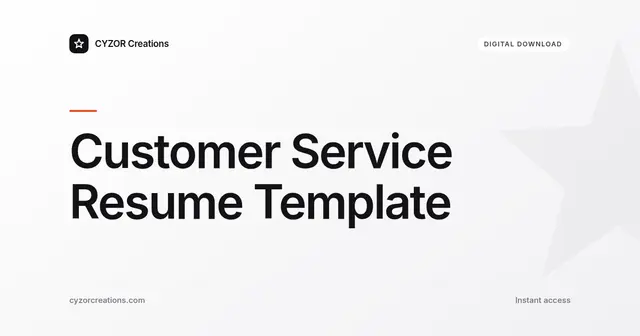 Customer Service Resume Template