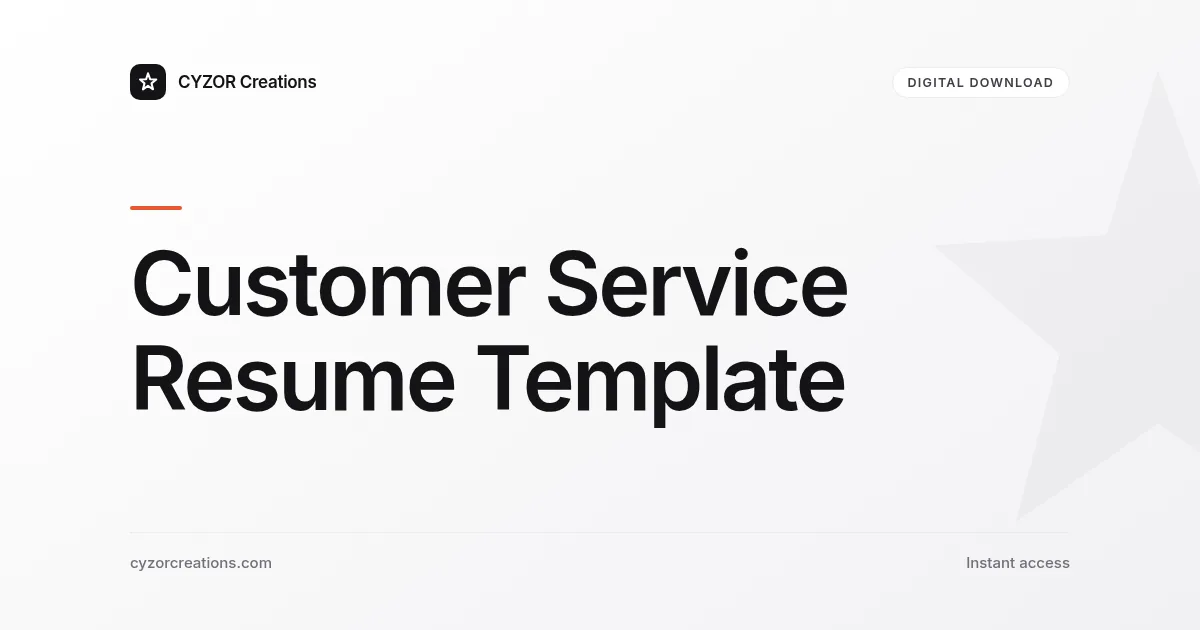 Customer Service Resume Template