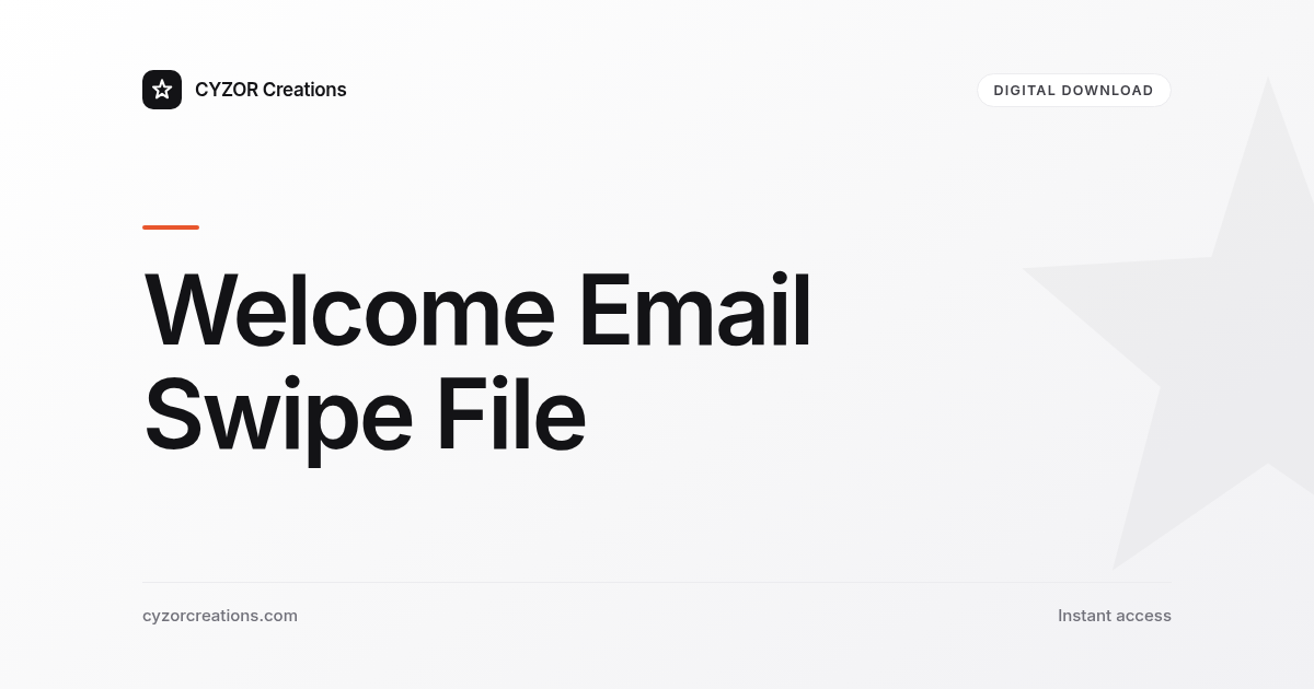 Welcome Email Swipe File