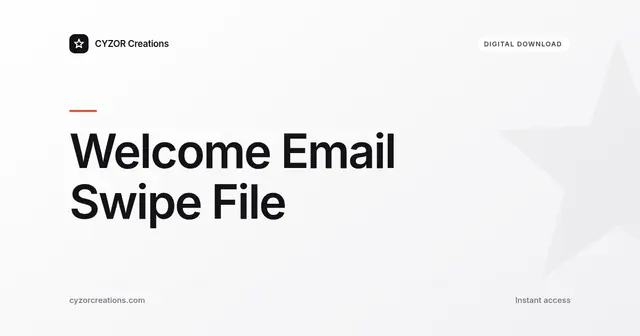 Welcome Email Swipe File