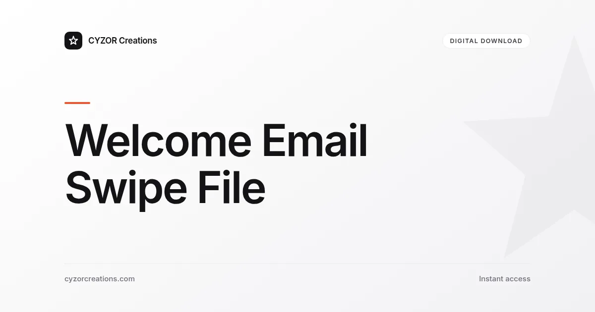 Welcome Email Swipe File