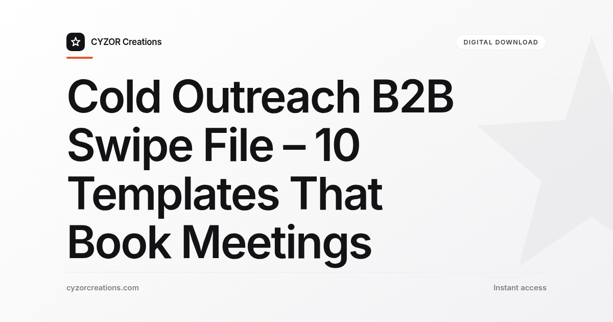 Cold Outreach B2B Swipe File