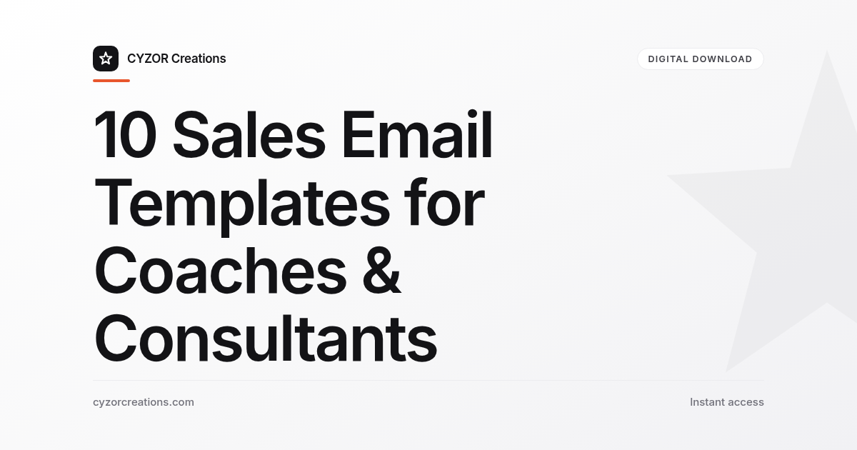 10 Sales Email Templates for Coaches & Consultants