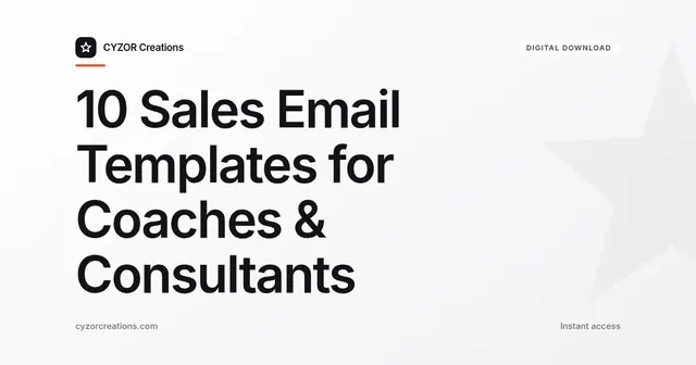 10 Sales Email Templates for Coaches & Consultants
