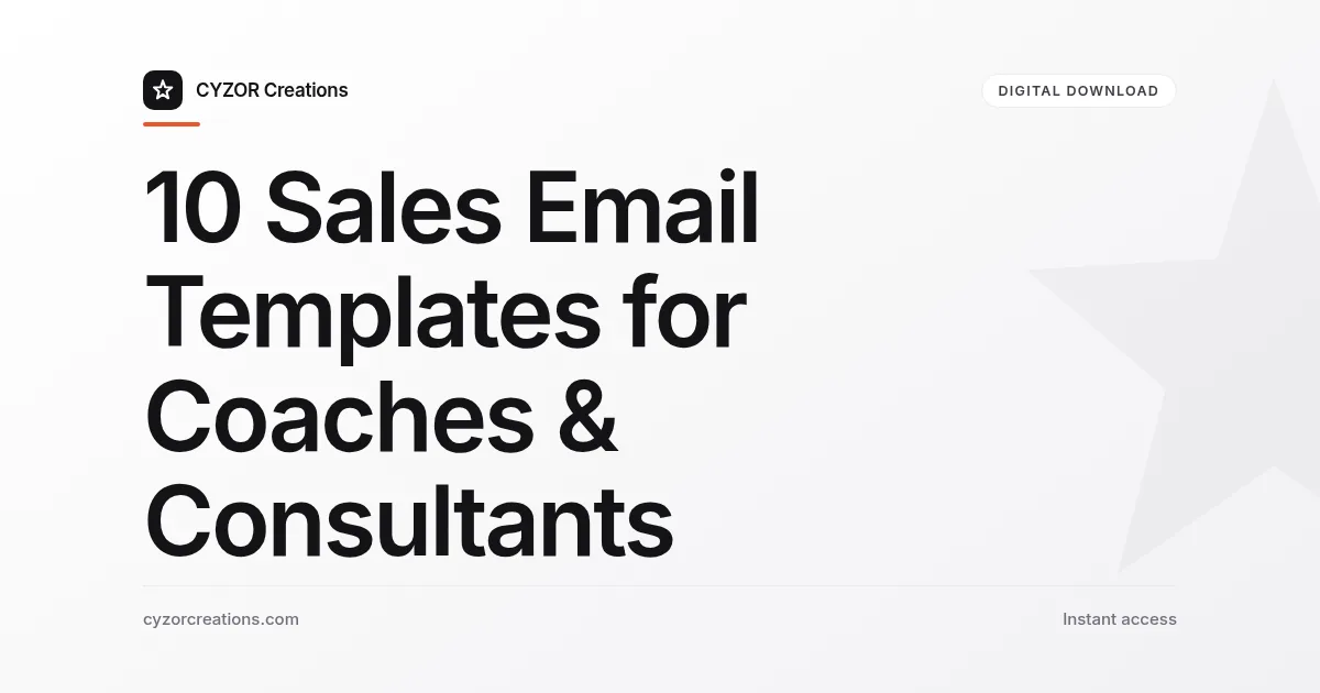 10 Sales Email Templates for Coaches & Consultants