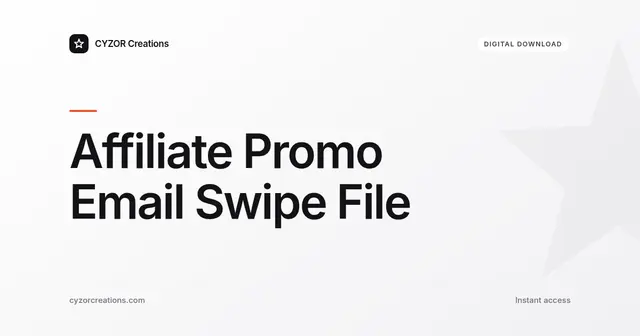 Affiliate Promo Email Swipe File