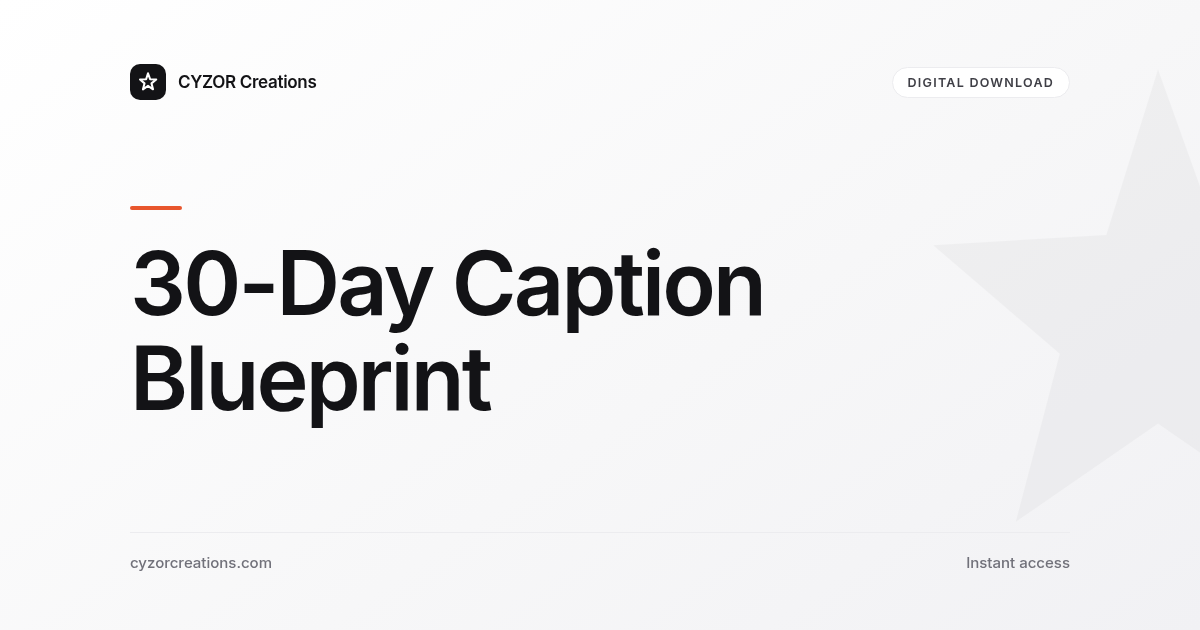 30-Day Caption Blueprint