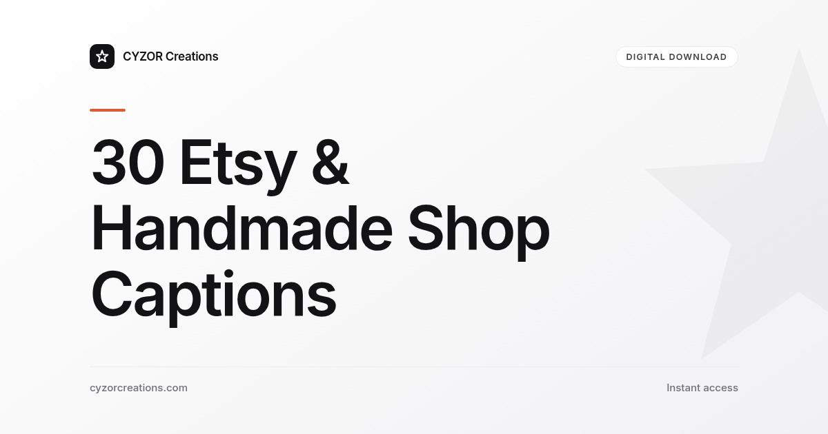 30 Etsy & Handmade Shop Captions