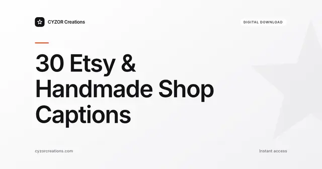 30 Etsy & Handmade Shop Captions