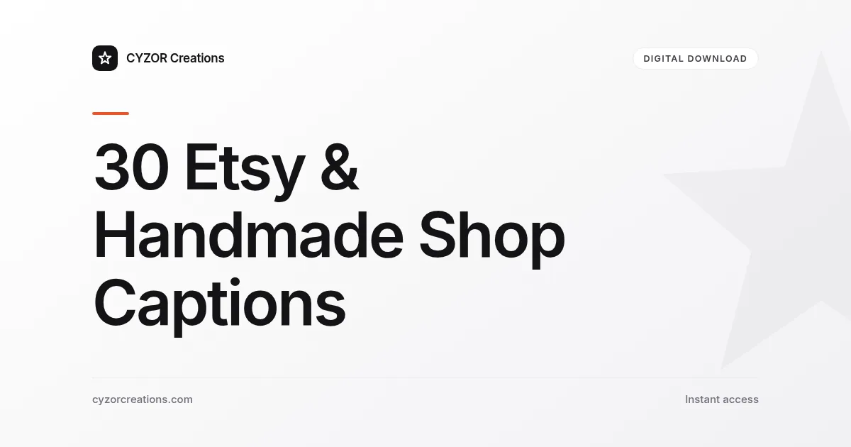 30 Etsy & Handmade Shop Captions