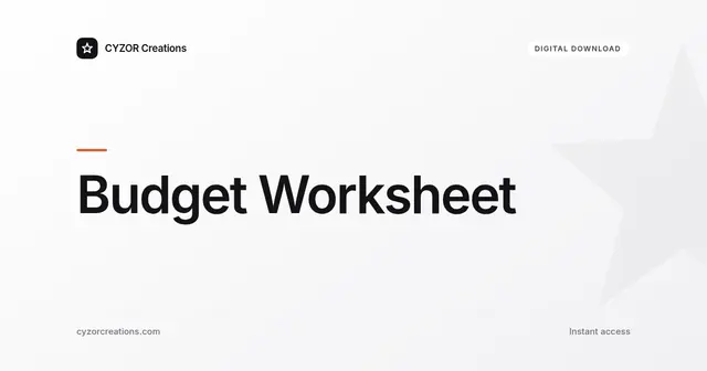 Budget Worksheet