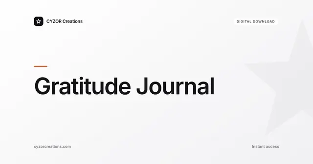 Gratitude Journal — Markdown Worksheet