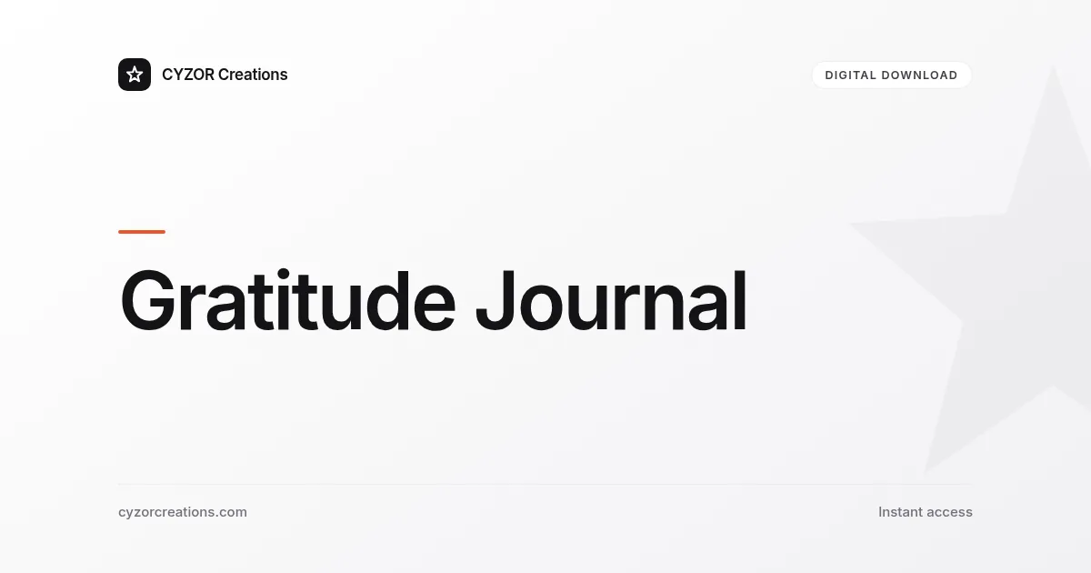 Gratitude Journal — Markdown Worksheet