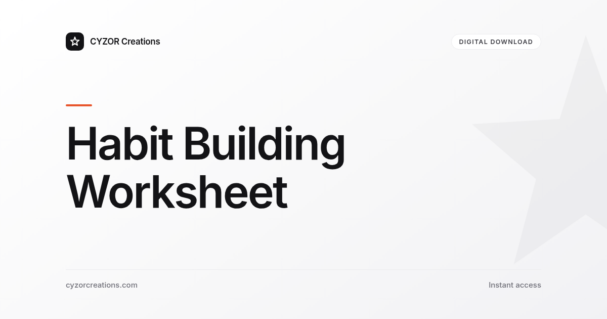 Habit Building Worksheet