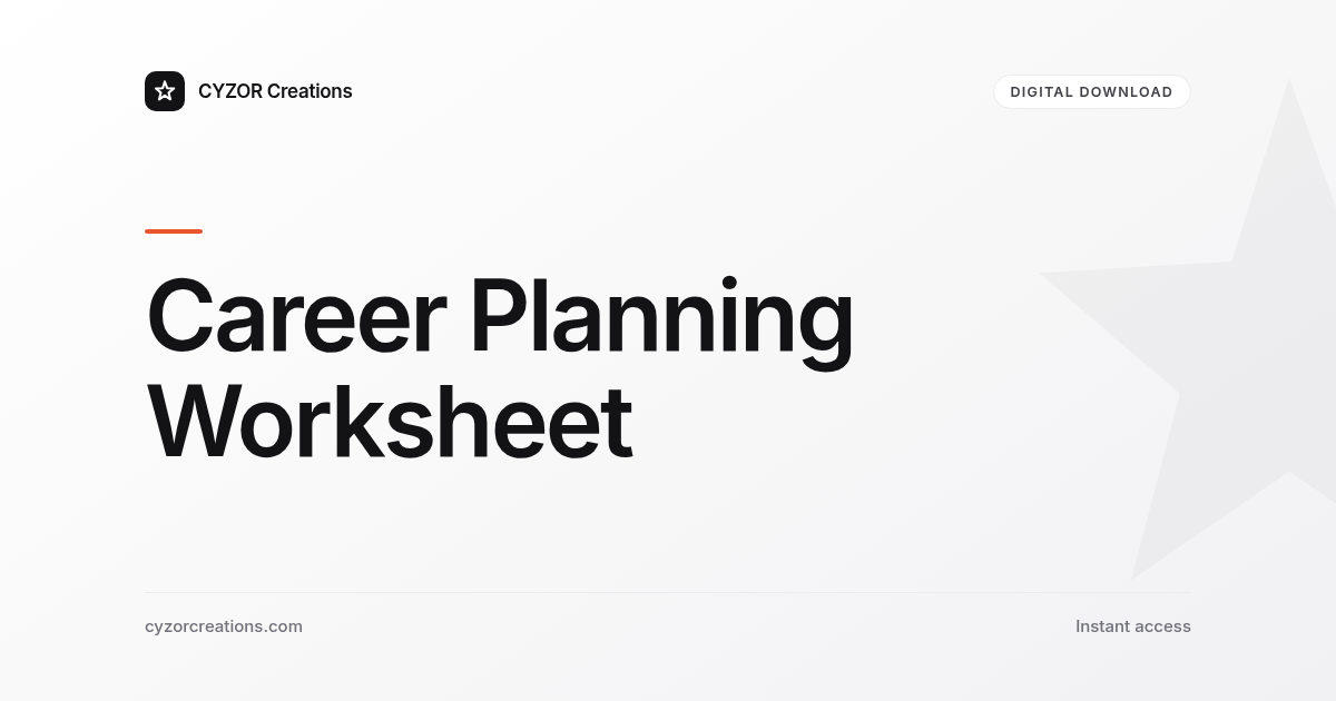 Career Planning Worksheet