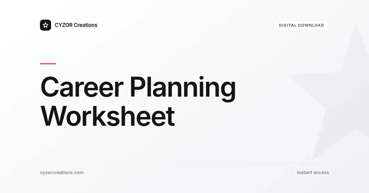 Career Planning Worksheet