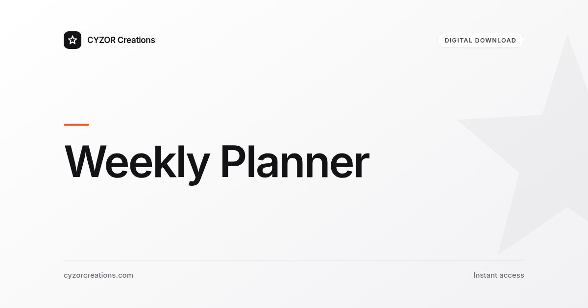 Weekly Planner