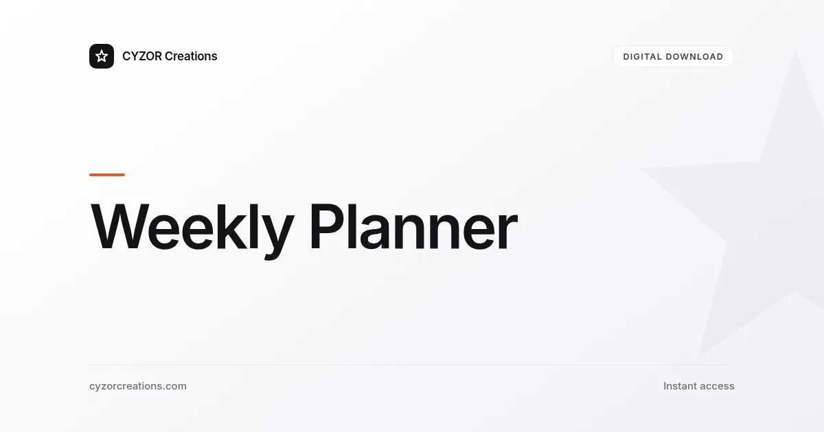 Weekly Planner