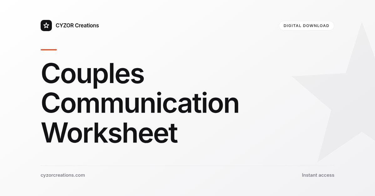 Couples Communication Worksheet