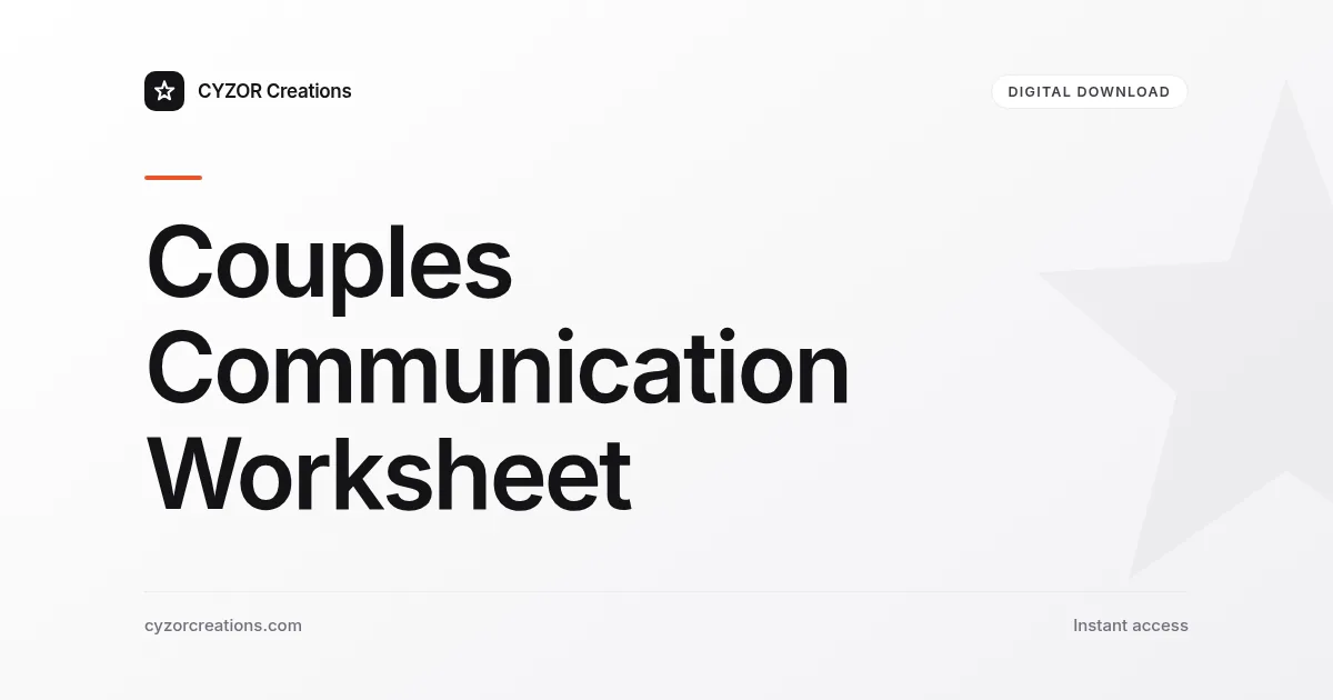 Couples Communication Worksheet