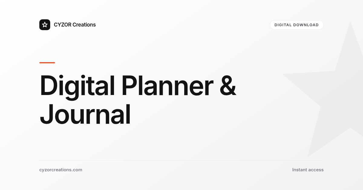 Digital Planner & Journal