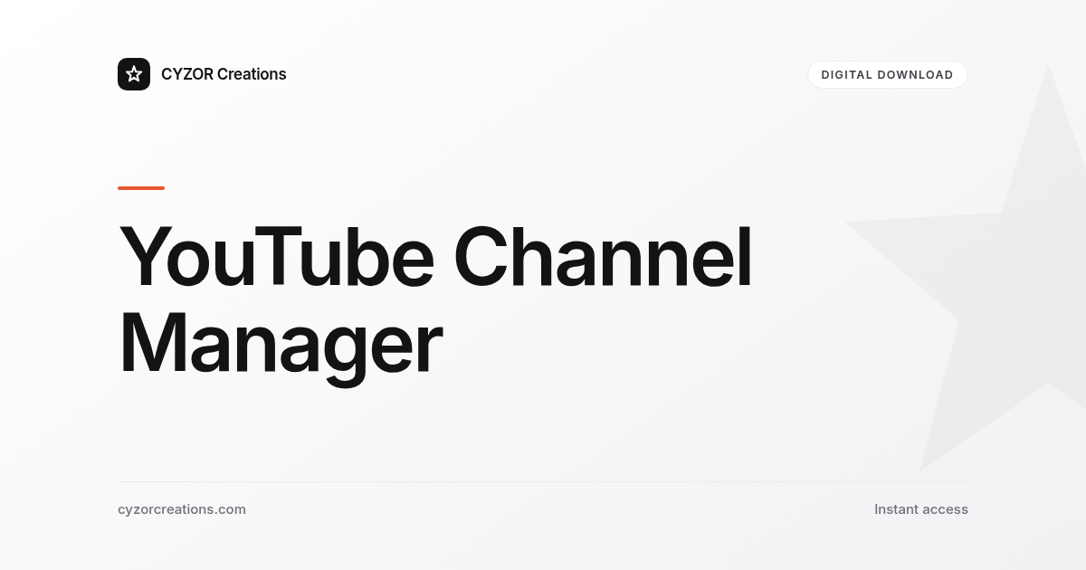 YouTube Channel Manager