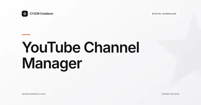 YouTube Channel Manager