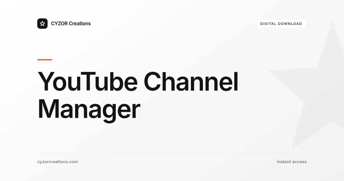 YouTube Channel Manager