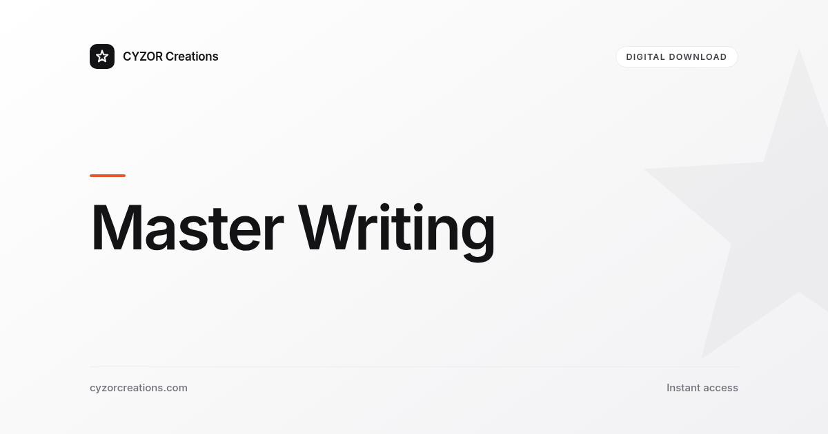 Master Writing