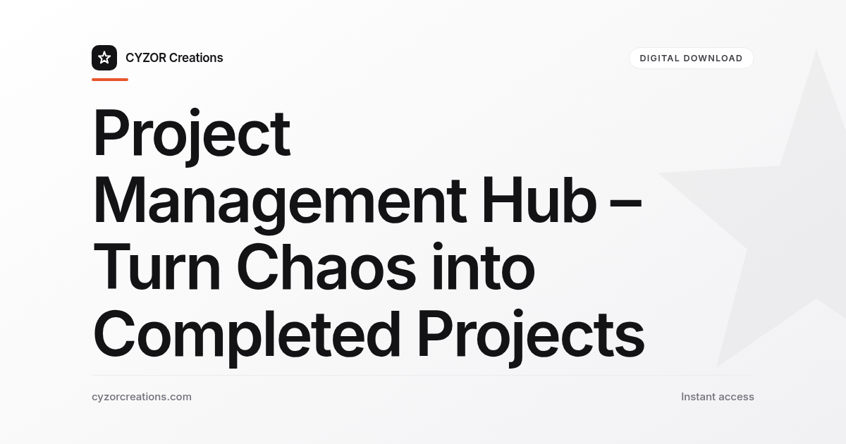 Project Management Hub – Turn Chaos into Completed Projects