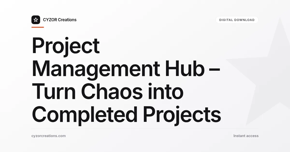Project Management Hub – Turn Chaos into Completed Projects