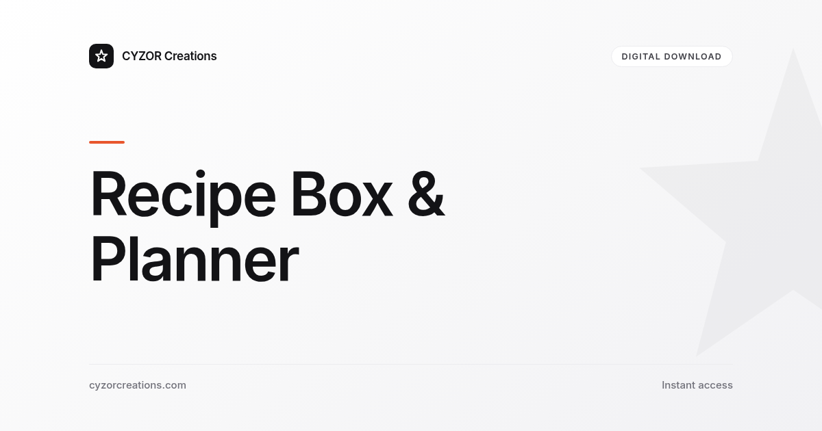 Recipe Box & Planner