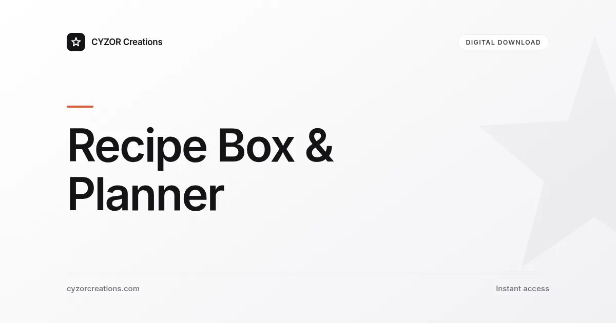 Recipe Box & Planner