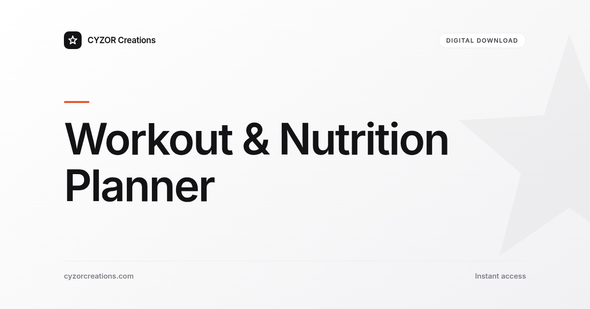 Workout & Nutrition Planner