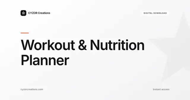 Workout & Nutrition Planner