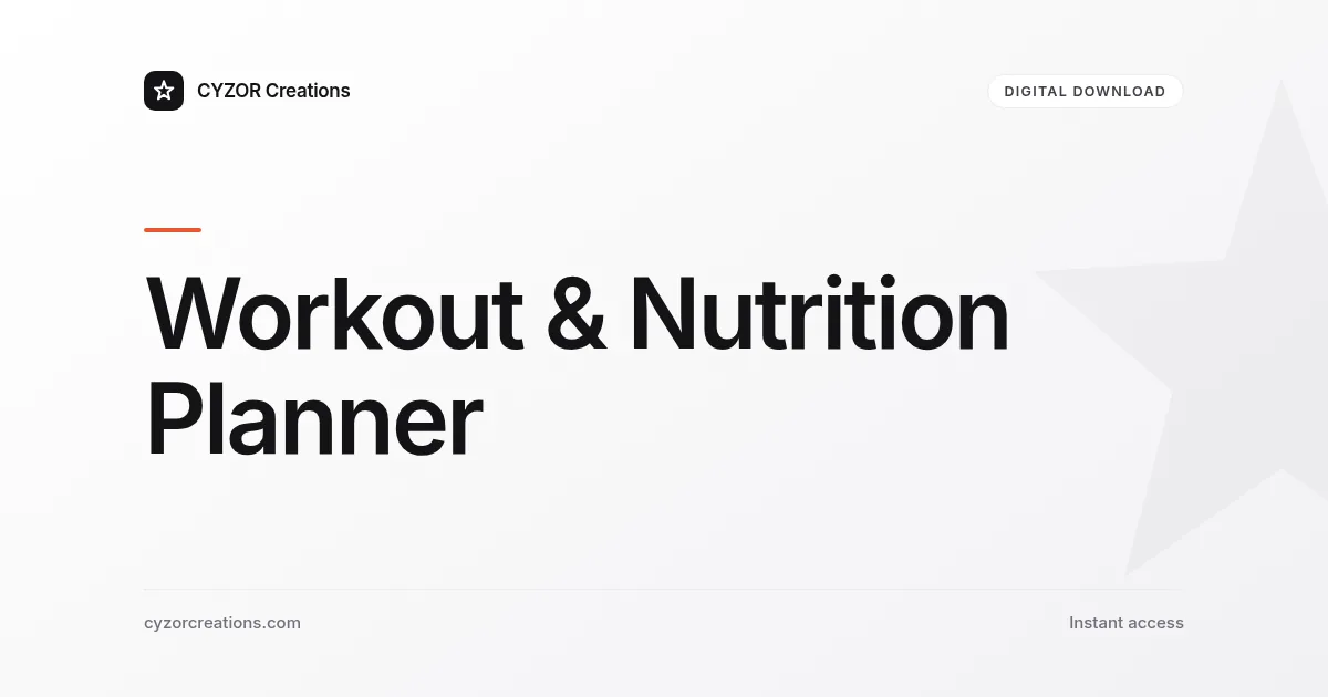 Workout & Nutrition Planner