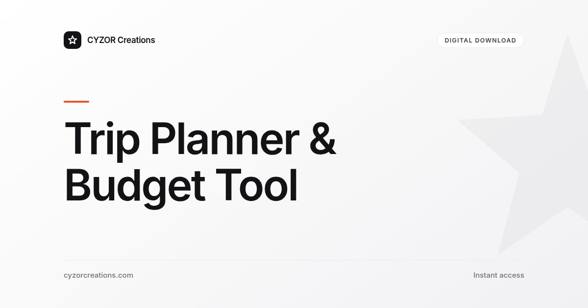 Trip Planner & Budget Tool