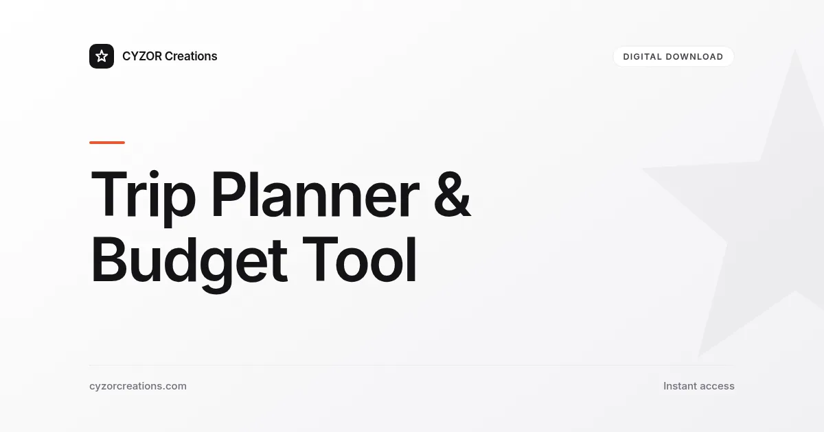 Trip Planner & Budget Tool