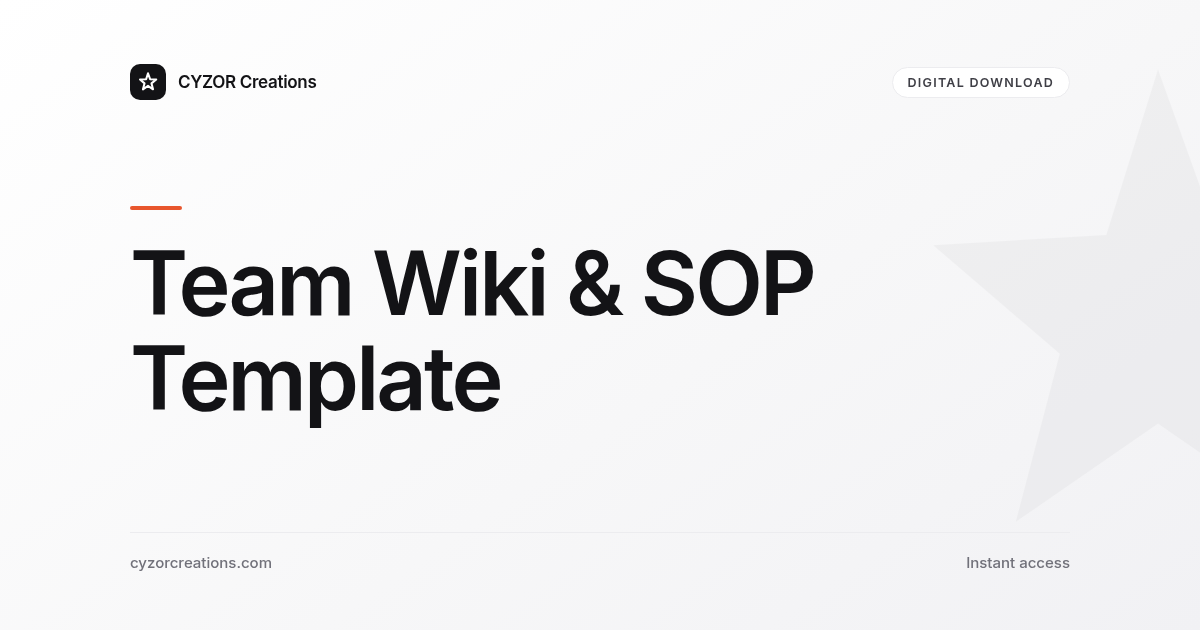 Team Wiki & SOP Template