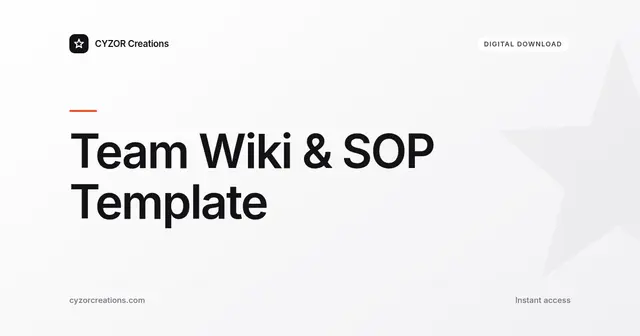 Team Wiki & SOP Template