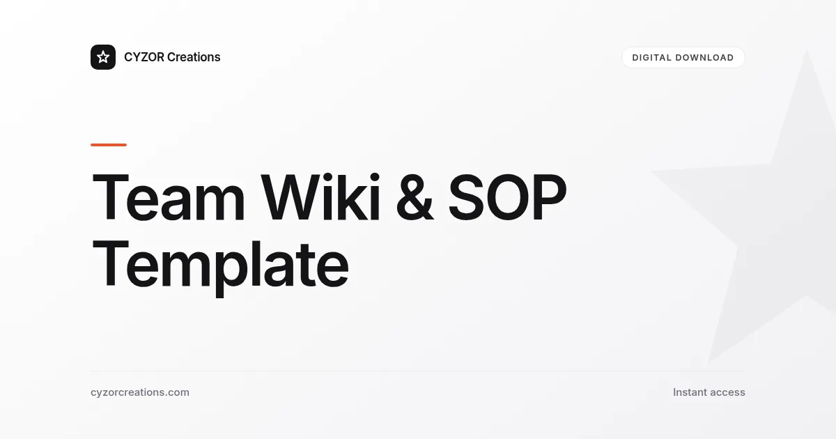 Team Wiki & SOP Template