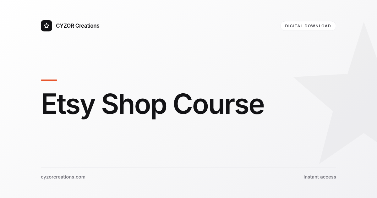 Etsy Shop Course