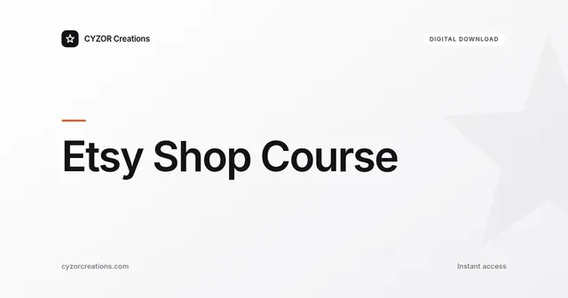 Etsy Shop Course