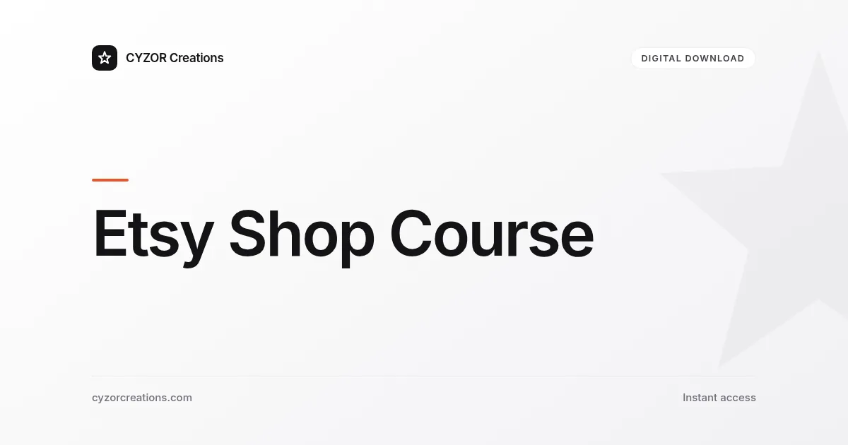 Etsy Shop Course
