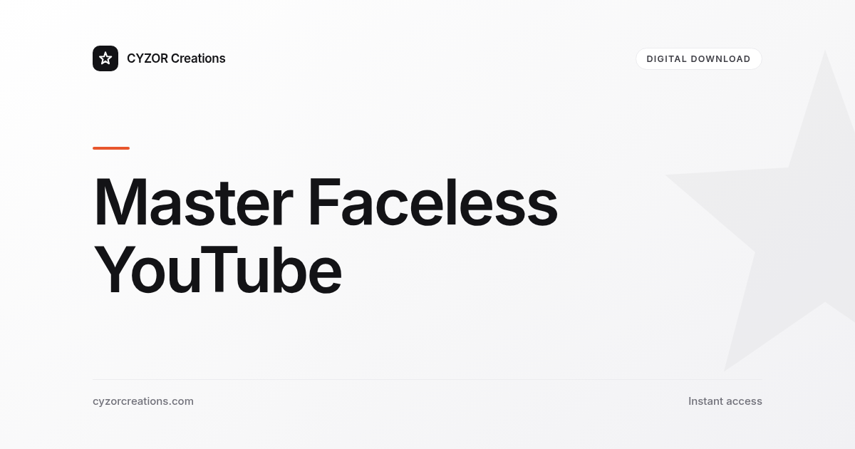 Master Faceless YouTube