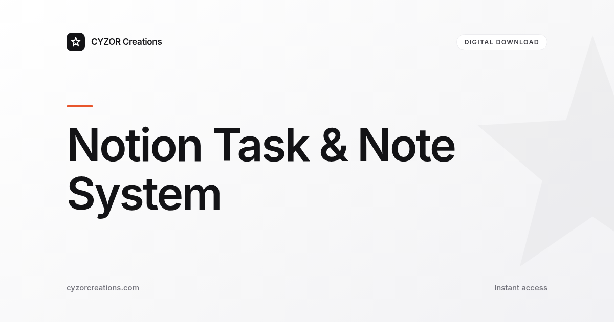 Notion Task & Note System