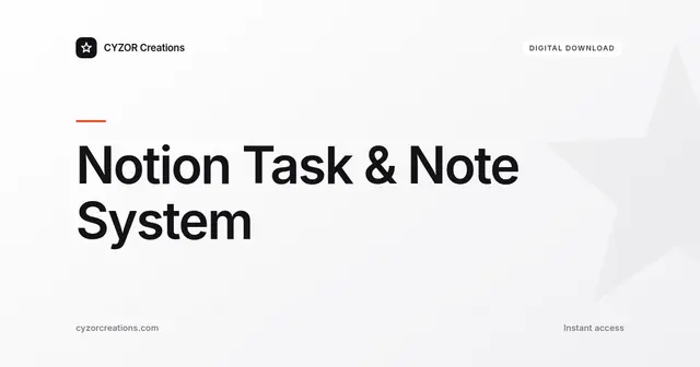 Notion Task & Note System